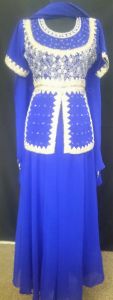 Adult Female Costumes to Hire - Indian - Royal Blue: Top, Skirt, Scarf